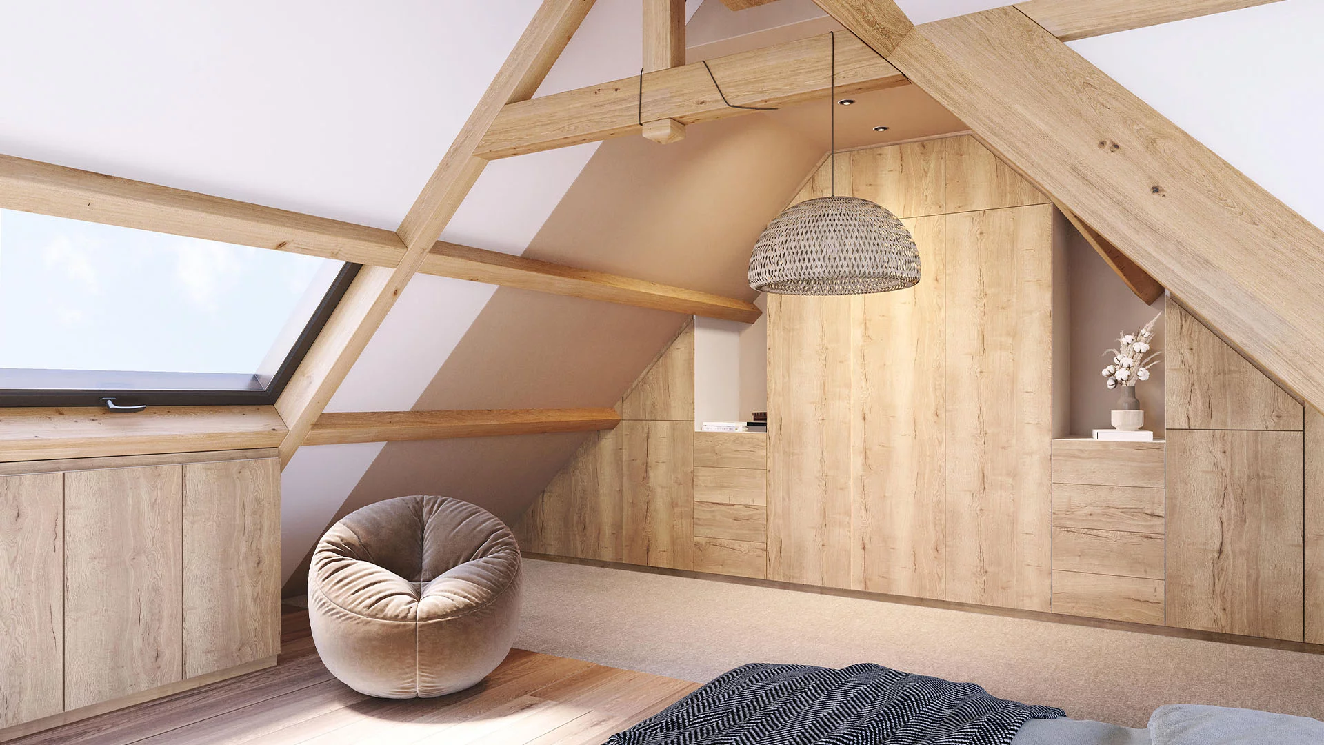 Aménagement sur mesure de rangements dans des combles aménagés